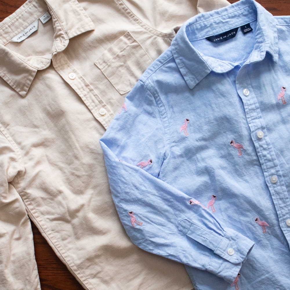 Janie & Jack Boys Linen Shirt Set
